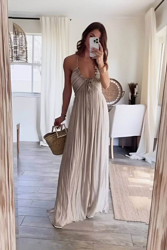 Lanie | Elegancka Sukienka Maxi z Plisami