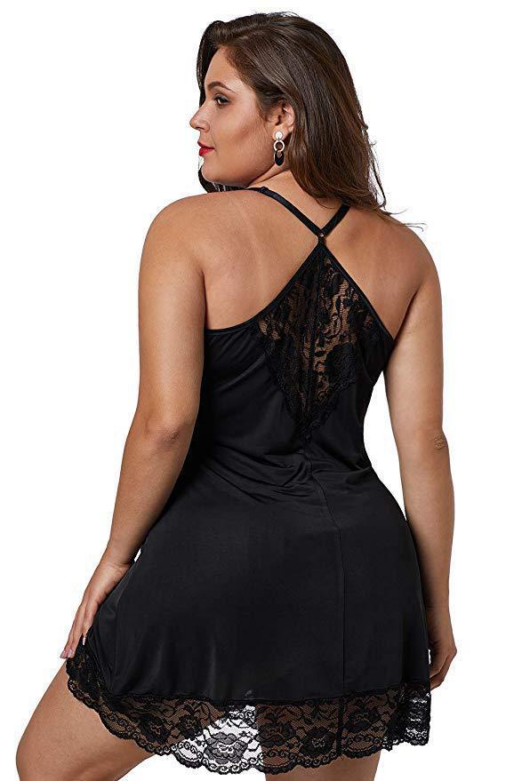 Diana | Koronkowa Koszula Nocna Plus Size z Dekoltem V