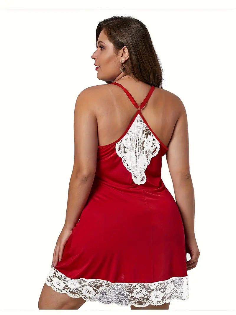 Diana | Koronkowa Koszula Nocna Plus Size z Dekoltem V